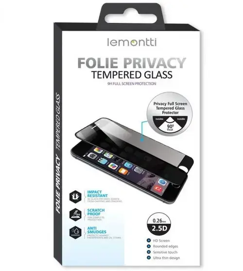 Folie sticla Lemontti Full Fit Privacy pentru Apple iPhone 14 Pro Max (Negru)