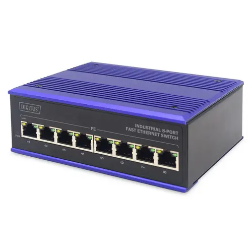 Comutator Fast Ethernet, Digitus, Industrial cu 8 porturi