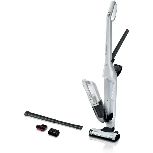 Aspirator vertical cu acumulator Bosch BBH3ALL28 Flexxo Gen2 Seria 4, 28Vmax, 0.4 L, Perie AllFloor pentru curățarea tuturor tipurilor de pardoseli, Autonomie 55 min (Alb/Negru)