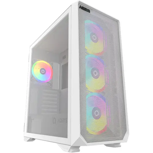 Carcasa AQIRYS Arcturus Pro, Middle Tower, Tempered Glass, RGB (Alb)