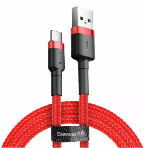 Cablu de date Baseus Cafule, USB la USB-C, Quick Charge , 2A, 2m (Rosu)