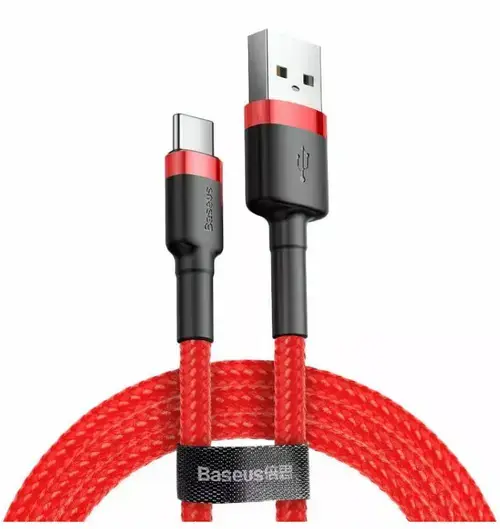Cablu de date Baseus Cafule, USB la USB-C, Quick Charge , 3A, 1m (Rosu)