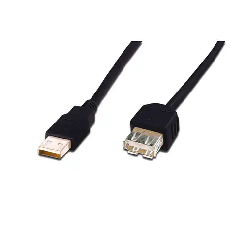 Cablu prelungitor, Assmann, USB 2.0, tip A, 3m, Negru