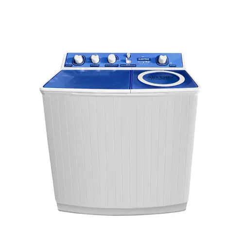 Masina de spalat rufe semiautomata Albatros WMS 7.7, Cantitatea de rufe uscate 7 kg, Cantitatea de rufe la stoarcere 3 kg, Volum cuva de spalare maxim 65 l, Alb/Albastru