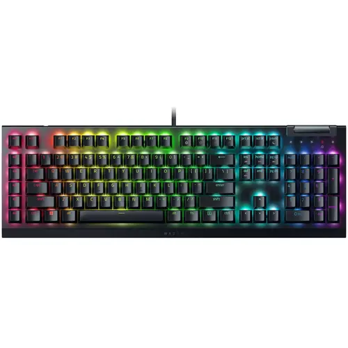 Tastatura Gaming Mecanica  BlackWidow V4 X (Yellow Switch), layout US, taste ABS, layout US, cu 6 butoane customizabile (Negru)