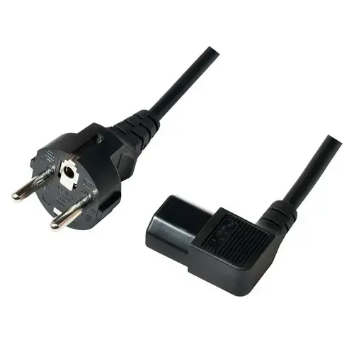 Cablu de alimentare mufa de siguranta la IEC C13 mama 90° 3m, Logilink CP118