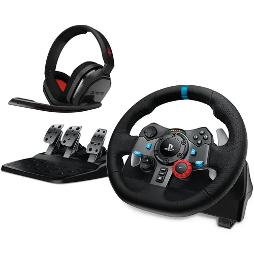Volan Logitech Driving Force G29 pentru Playstation 5, Playstation 4, Playstation 3, PC + Casti Astro A10