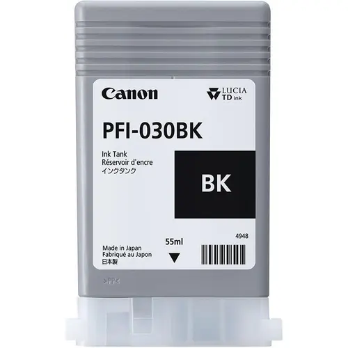 Cartus cerneala Canon PFI-030BK, Black, capacitate 55ml, pentru Canon imagePROGRAF TA-20, imagePROGRAF TA-30