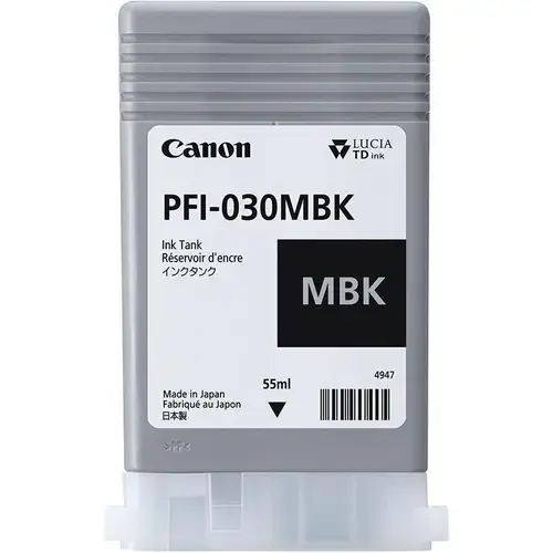 Cartus cerneala Canon PFI-030MBK, Matte Black, capacitate 55ml, pentru Canon imagePROGRAF TA-20, imagePROGRAF TA-30
