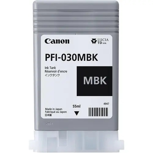Cartus cerneala Canon PFI-030MBK, Matte Black, capacitate 55ml, pentru Canon imagePROGRAF TA-20, imagePROGRAF TA-30