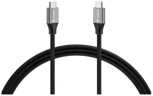 Cablu Date si Incarcare USB-C - USB-C Varta, 100W, 2m, Negru