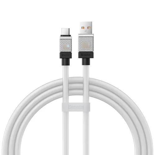 Cablu Date si Incarcare USB-A - USB-C Baseus CoolPlay, 100W, 1m, Alb CAKW000602