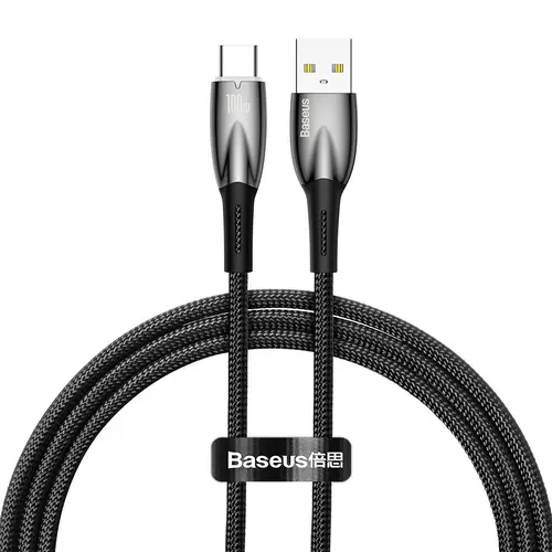 Cablu Date si Incarcare USB-A - USB-C Baseus Glimmer Series, 100W, 1m, Negru CADH000401