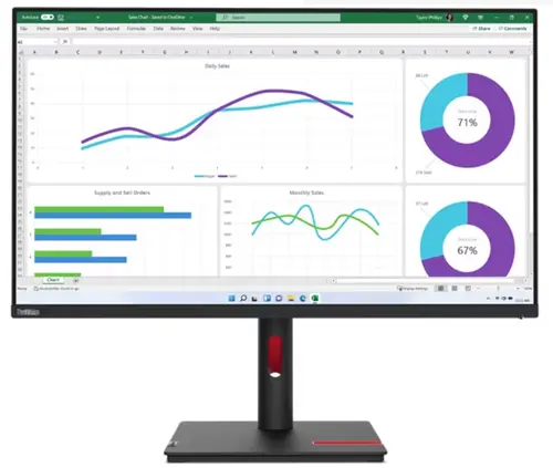 Monitor IPS LED Lenovo ThinkVision 31.5inch T32h-30, WQHD (2560 x 1440), HDMI, DisplayPort, Pivot (Negru)