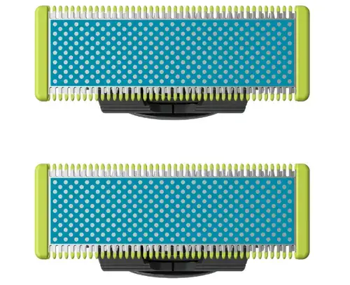 Rezerva OneBlade QP225/50, pentru piele-ultra sensibila, otel inoxidabil, umed si uscat, kit 2 lame,compatibil cu Philips OneBlade si OneBladePro, Verde