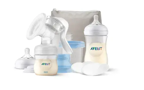 Set cu pompa manuala de san Philips-AVENT SCF430/16, tehnologie Natural Motion, marime universala