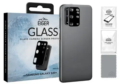 Folie Protectie Sticla Eiger Camera 2.5D Glass EGSP00604 pentru Samsung Galaxy S20 Plus (Negru)