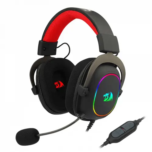 Casti Gaming Redragon H510-RGB Zeus-X, Led RGB, Surround 7.1 (Negru/Rosu)