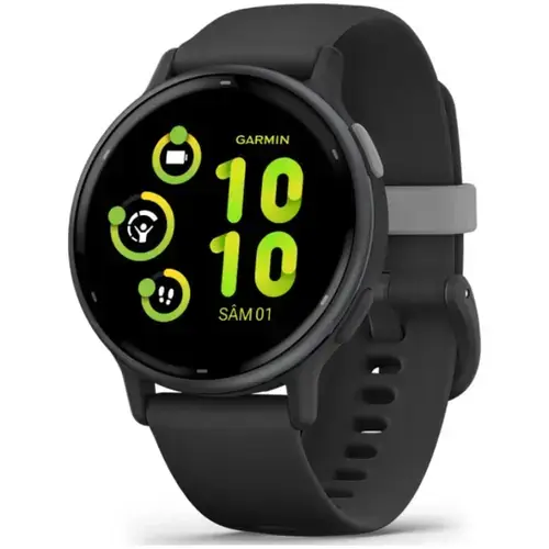 Ceas activity outdoor tracker Garmin vivoactive 5, GPS, 42mm, curea silicon, Slate/Black