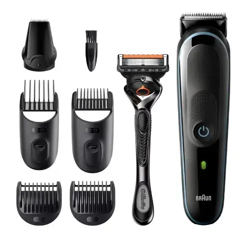 Aparat de tuns multifunctional BRAUN MGK5345, Acumulator, 100 minute Autonomie (Negru)