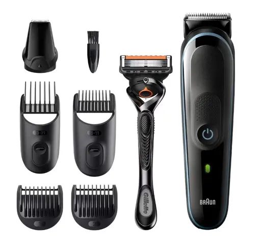 Aparat de tuns multifunctional BRAUN MGK5345, Acumulator, 100 minute Autonomie (Negru)