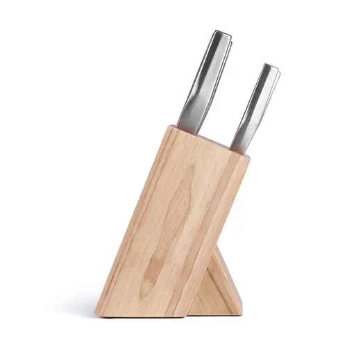 Set 5 cutite Livoo MEC134, suport din lemn, cutitul bucatarului, cutit de paine, cutit de feliere, cutit universal si cutit utilitar