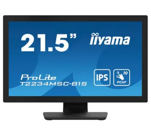 Monitor IPS LED iiyama ProLite 21.5inch T2234MSC-B1S, Full HD(1920 x 1080), VGA, HDMI, DisplayPort, Boxe, Touchscreen (Negru)