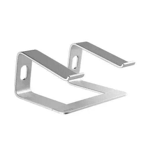Suport ergonomic pentru laptop Crong, Aluminiu/Cauciuc, Argintiu