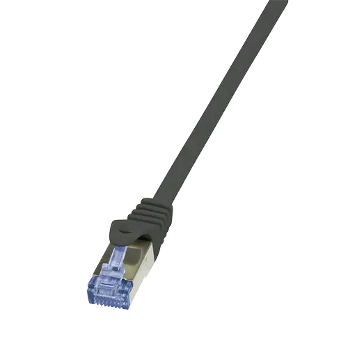 Cablu patch cord S/FTP LOGILINK Cat7, LSZH, cupru, 600MHz, mufe RJ45 Cat6a, 2 m, AWG26, dublu ecranat, Negru