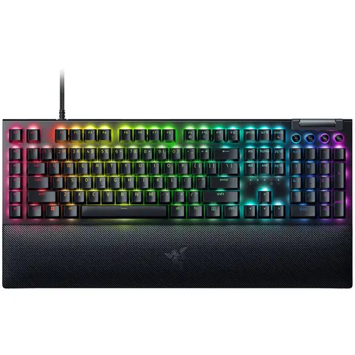 Tastatura Gaming Mecanica BlackWidow V4 (Green Switch), taste ABS, layout US, iluminare RGB, cu 6 butoane customizabile, suport pentru incheietura magnetic (Negru)