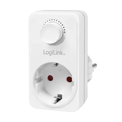 Adaptor priza LogiLink PA0151, functie de ajustare luminoasa, 1 priza, indicator LED, IP20, Alb