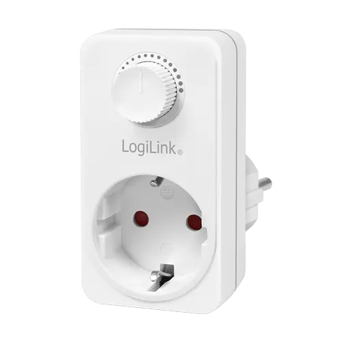 Adaptor priza LogiLink PA0151, functie de ajustare luminoasa, 1 priza, indicator LED, IP20, Alb