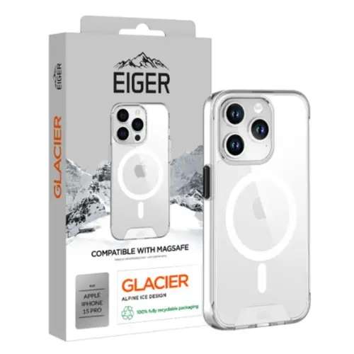 Husa Protectie Spate Eiger Glacier Magsafe Case pentru Apple iPhone 15 Pro  (Transparent)