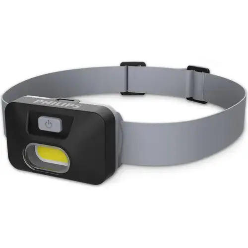 Lanterna frontala LED Philips SFL1000H/10, LED Spot + COB, 130 lm, 3 moduri de lumina, 23m, IPX4, baterii 3xAAA incluse