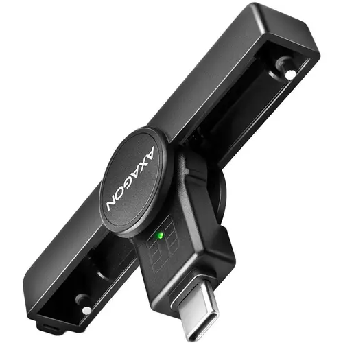 Cititor carduri inteligente / carte de identitate Axagon PocketReader CRE-SMPC, USB-C (Negru)