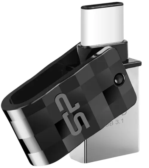Stick USB Silicon Power Mobile C31, USB Type-C, 64GB, USB 3.1 (Negru/Argintiu)