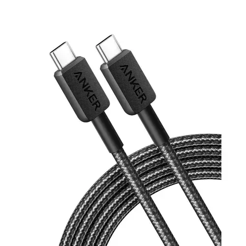 Cablu Anker 322 USB-C la USB-C, 60W, 1.8 metri, Negru