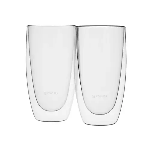 Set 2 pahare, cu perete dublu, 450ml - Zokura