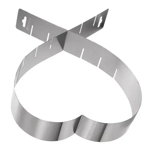 Forma reglabila tort Zokura Z1328, inima,  inox, 15/28x5cm