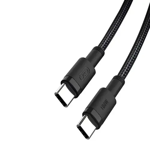 Cablu Date si Incarcare USB-C - USB-C XO Design NB-Q199, 100W, 1.5m, Negru