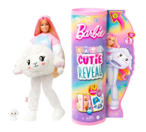 Papusa Barbie, Cutie Reveal, Lamb, 10 surprize, HKR03