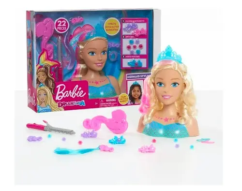 Papusa Barbie Styling Head Dreamtopia - Manechin pentru coafat cu accesorii incluse