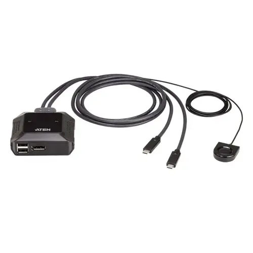 Cabluri cu 2 porturi USB-C 4K DisplayPort Aten, Negru