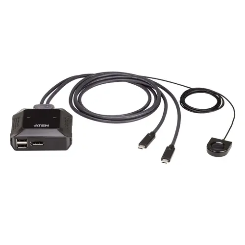 Cabluri cu 2 porturi USB-C 4K DisplayPort Aten, Negru