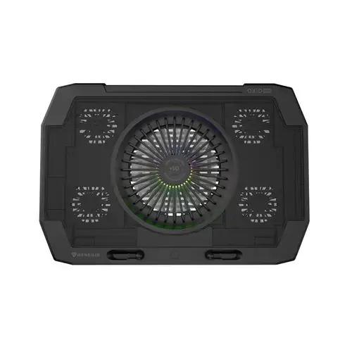 Cooler laptop  Genesis  Oxid 850, 5 ventilatoare, Lumina LED, Negru
