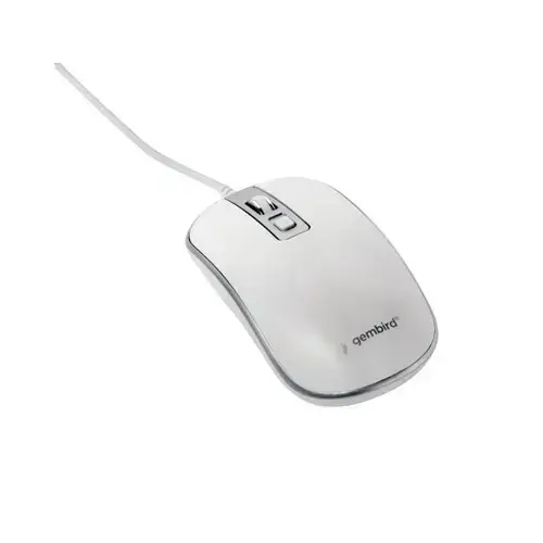 Mouse Gembird, USB 1.35m, 1200 DPI (Alb/Argintiu)