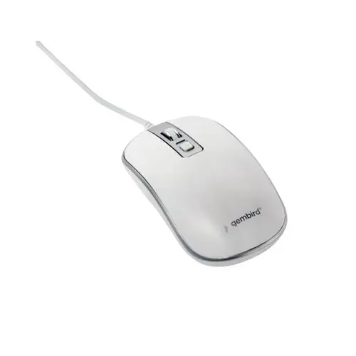 Mouse Gembird, USB 1.35m, 1200 DPI (Alb/Argintiu)