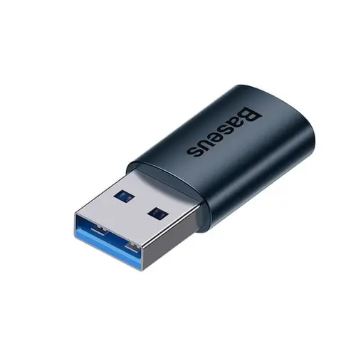 Adaptor Baseus ZJJQ000103, USB-A la USB-C, 10Gb/s, Aluminiu, Albastru