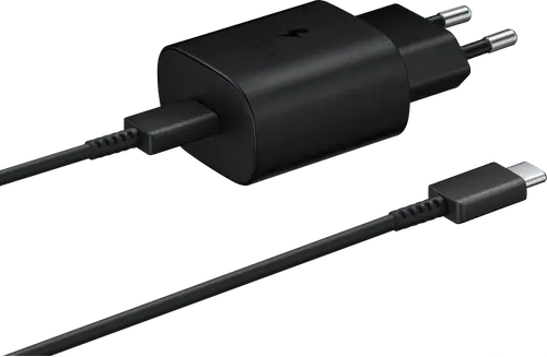 Incarcator Retea cu Cablu USB-C Samsung EP-TA800B + DA705BBE, 25W, 3A, 1 x USB-C, GP-PTU021SOABQ, Bulk (Negru)