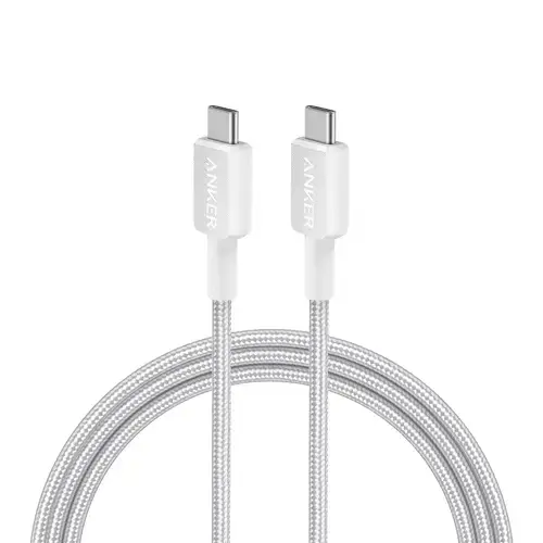 Cablu Anker 322 USB-C la USB-C, 60W, 0.9 metri, Alb